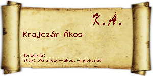 Krajczár Ákos névjegykártya